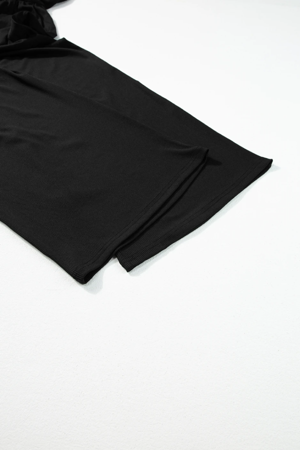 Schwarzer sexy Camisole-Jumpsuit mit V-Ausschnitt, hoher Taille und weitem Bein