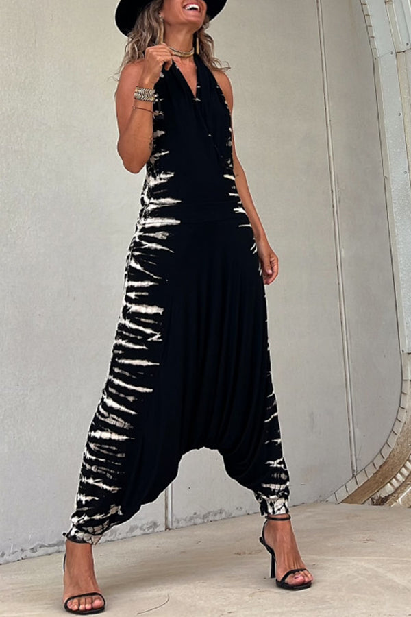 CALL ME CONFIDENT – Neckholder-Overall aus Stretch-Basic-Print