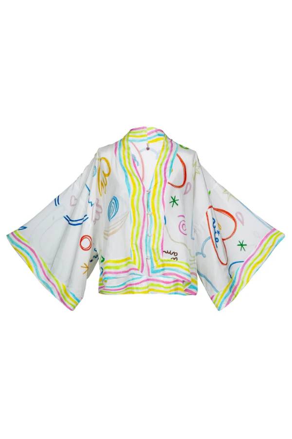 Modisches zweiteiliges Set mit Nebel-Print