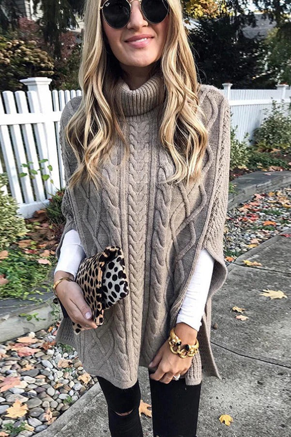 Till It's Over – Hochgeschlossener Cape-Pullover