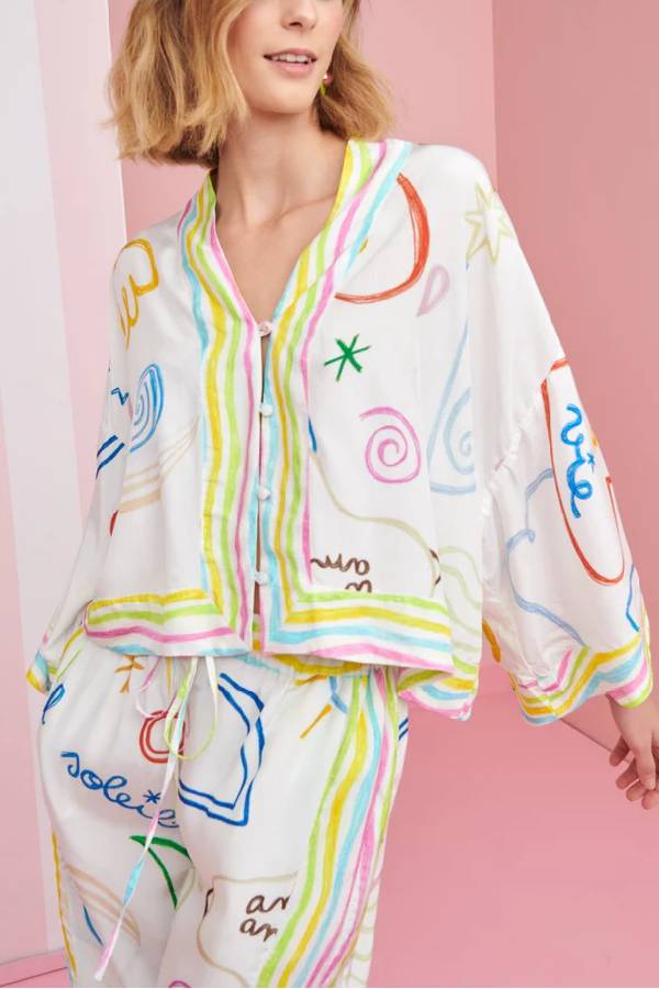 Modisches zweiteiliges Set mit Nebel-Print