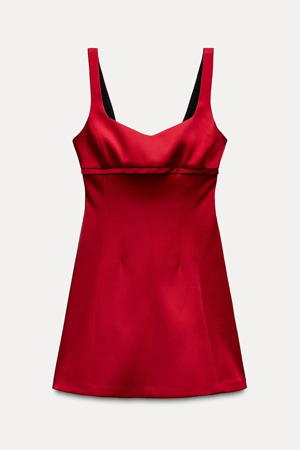 Robe mini moulante sexy à bretelles et dos nu