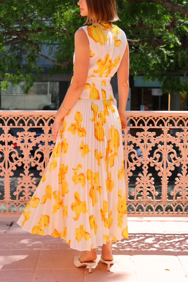 Acler Rhodes Midikleid in Elfenbein-Calla-Lilie