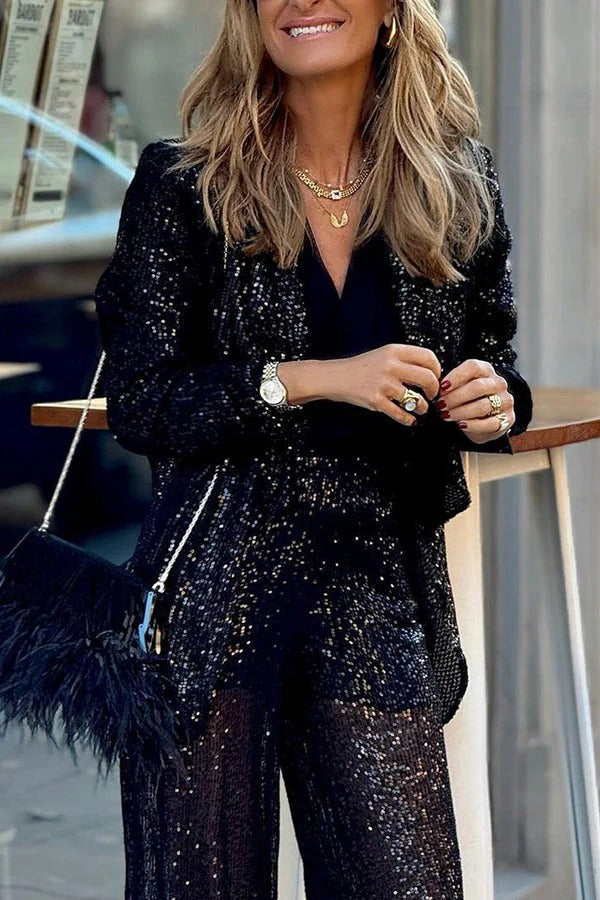 Special Treat – Lockerer Party-Blazer mit Pailletten-Revers