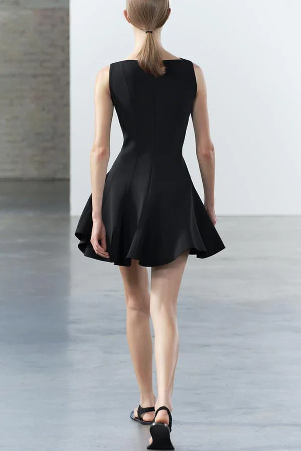 Ultimatives klassisches Swing-Minikleid im Princess-Stil mit weitem Kragen