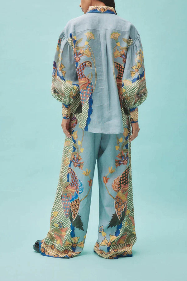 SMYRNA UNIQUE HOSE MIT WEITEM BEIN UND ELASTISCHEM BUND UND TASCHEN