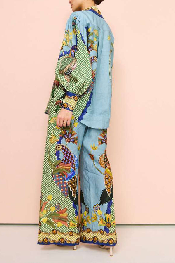 SMYRNA UNIQUE HOSE MIT WEITEM BEIN UND ELASTISCHEM BUND UND TASCHEN