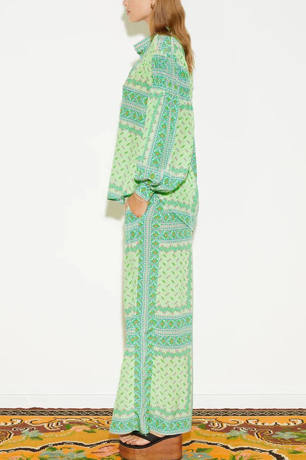 Splendor By The Sea – Hose mit weitem Bein und elastischer Taille und Taschen – Einzigartiger Aufdruck