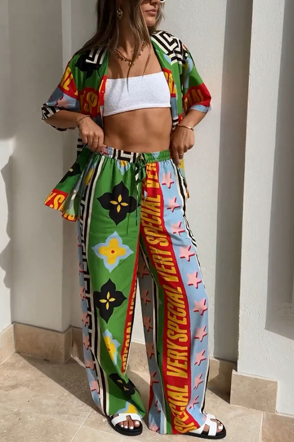 Zweiteiliges Set mit Kontrastdruck