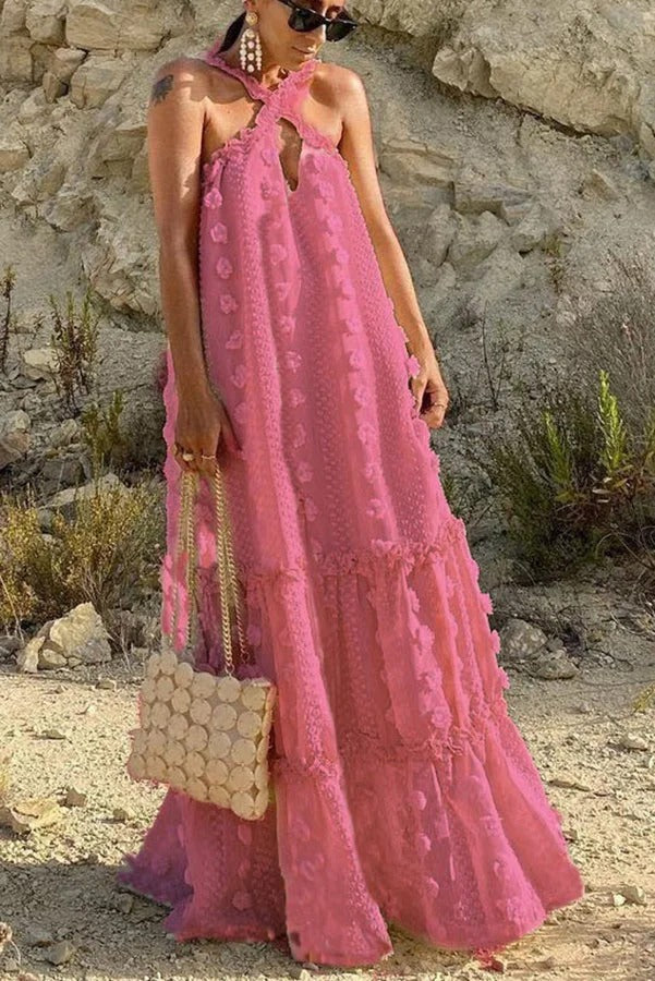 Robe longue dos nu à fleurs Sweet By The Sea