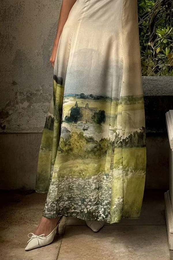 Elegantes bedrucktes Trägerkleid