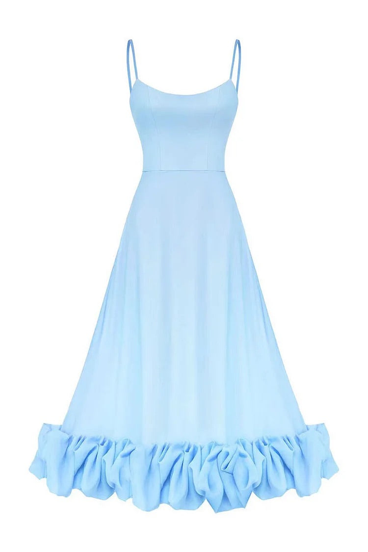 Camisole-Maxikleid mit Rüschensaum für formelle Partys, Brautjungfern und A-Linie