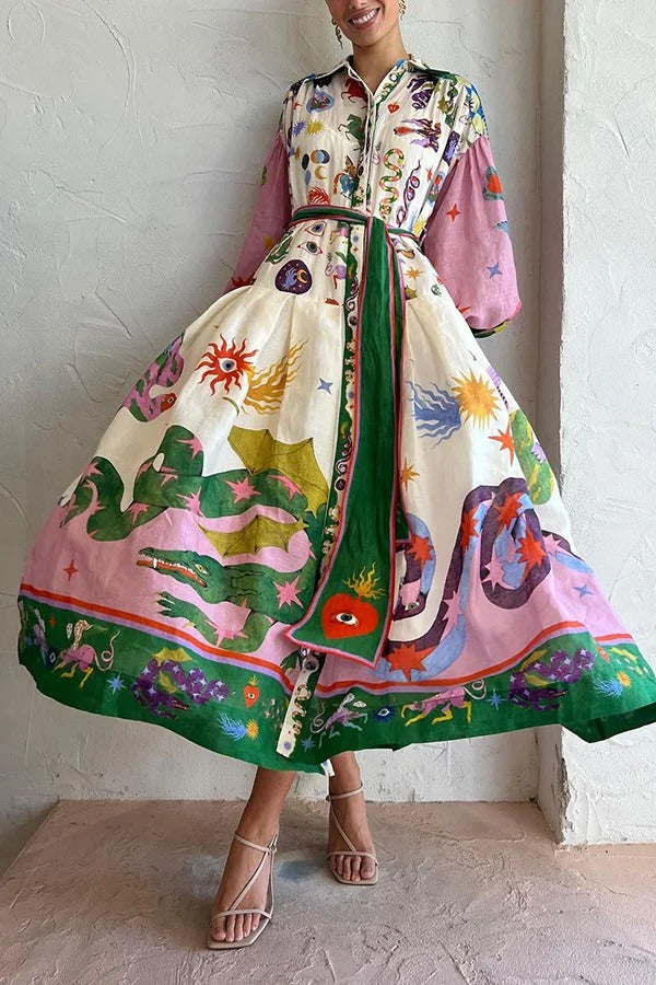 Plissiertes Maxikleid im Retro-Stil des französischen Hofes