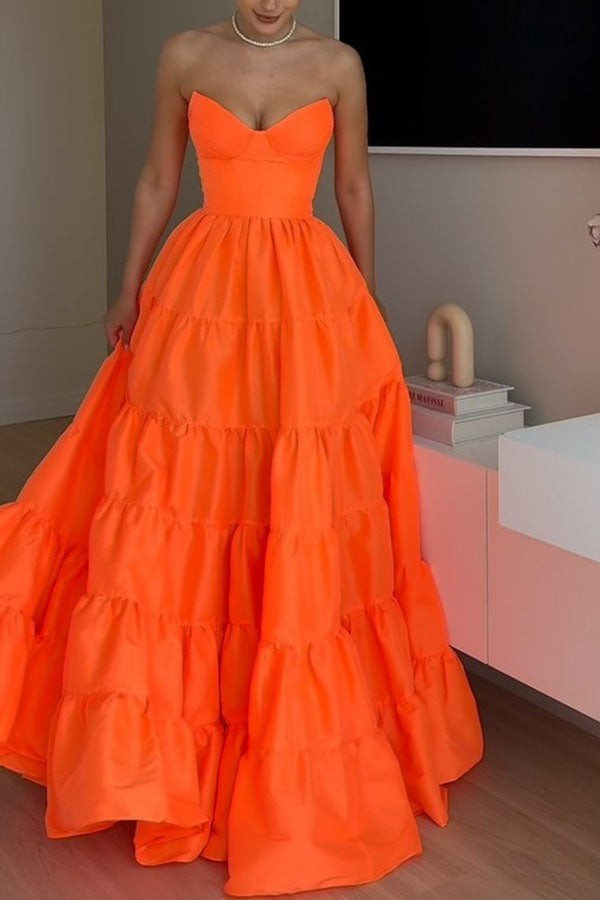 Robe longue de bal Only Princess à épaules dénudées et ourlet superposé