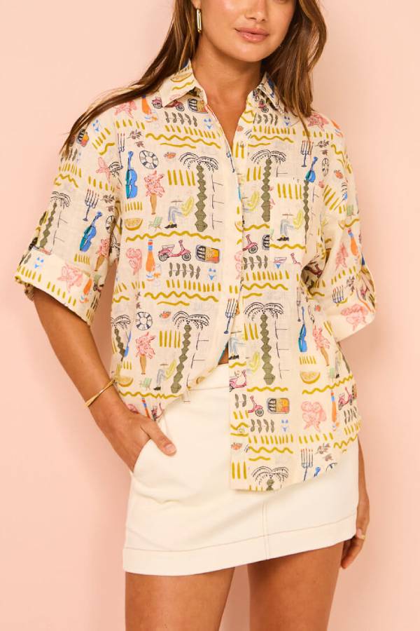 Printed Casual Loose Shorts Two-Piece Set