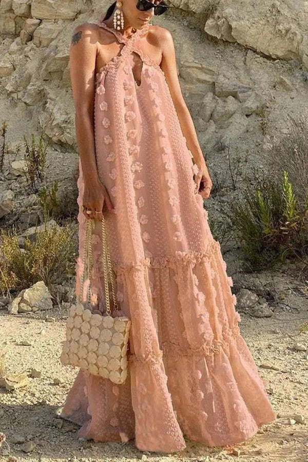 Robe longue dos nu à fleurs Sweet By The Sea
