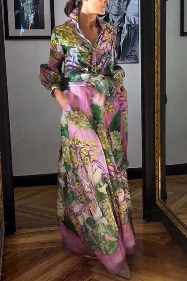 Seeds of Happiness – Tüllbluse mit Blumenmuster, Ballonärmeln und Gürtel