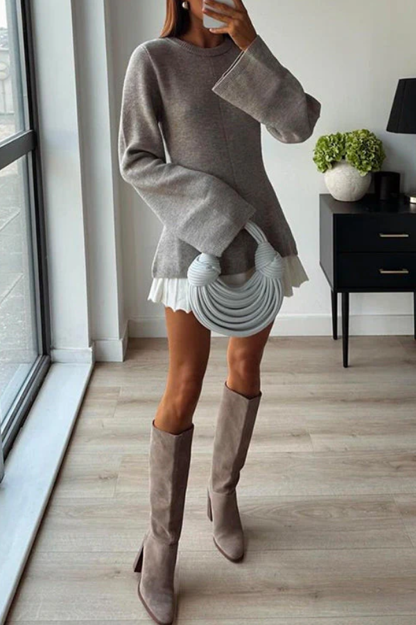 Gemütlichster Pullover aus Wollmischung mit langen Ärmeln