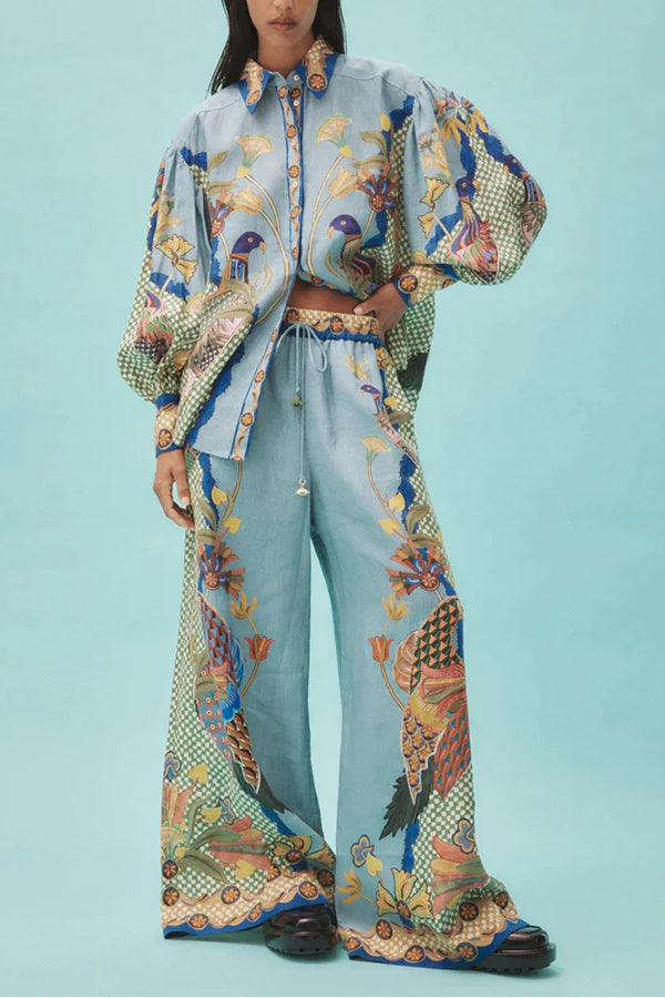 SMYRNA UNIQUE HOSE MIT WEITEM BEIN UND ELASTISCHEM BUND UND TASCHEN