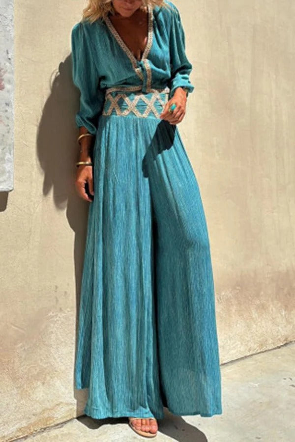 Lässige, lockere Hose im Resort-Stil mit Schlitz und elastischer Taille