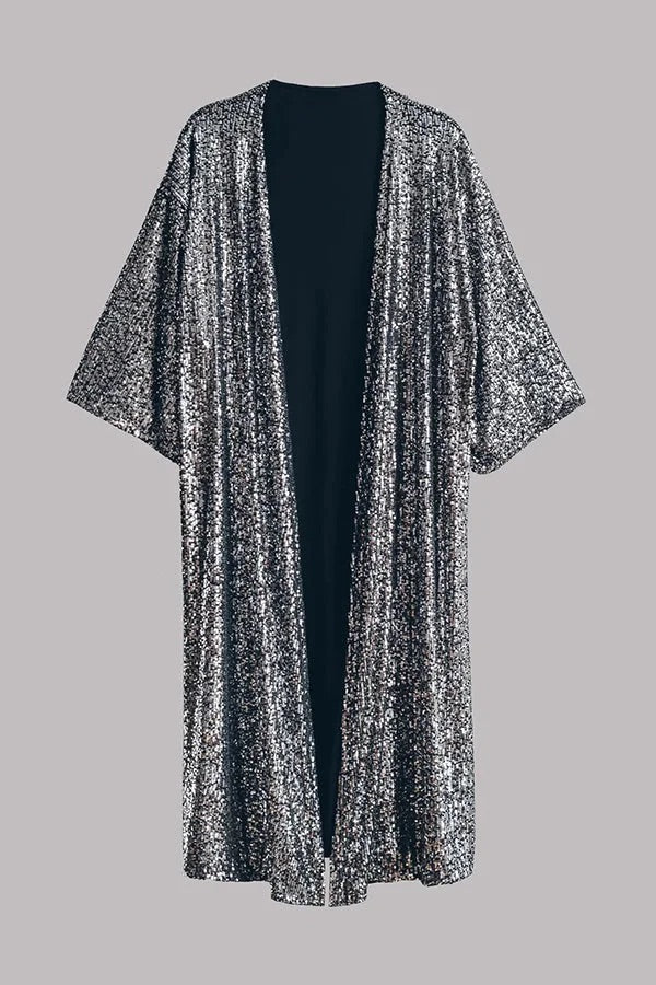 Kimono à manches cloches et sequins Disco Glamour