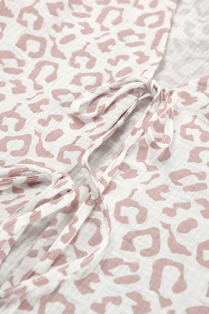 Bedrucktes Rüschenhemd zum Binden aus Baumwolle