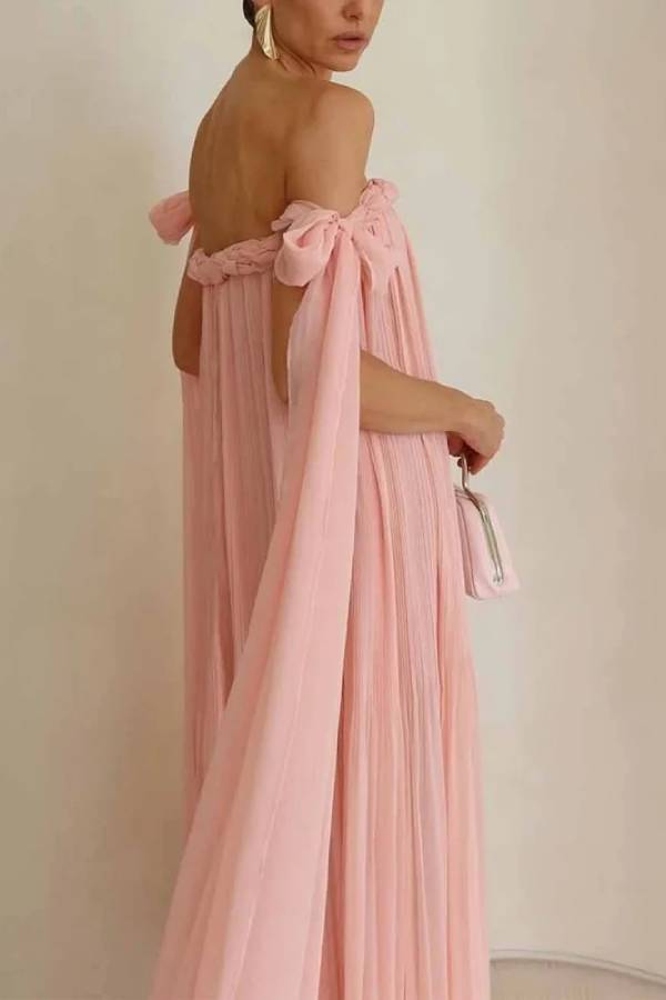 Robe élégante à lacets et épaules dénudées