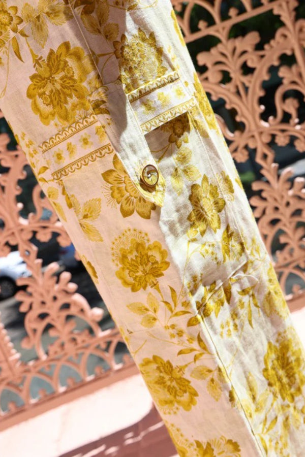 Sunny Set mit übergroßem Hemd mit Blumenmuster und Revers und Hosentasche