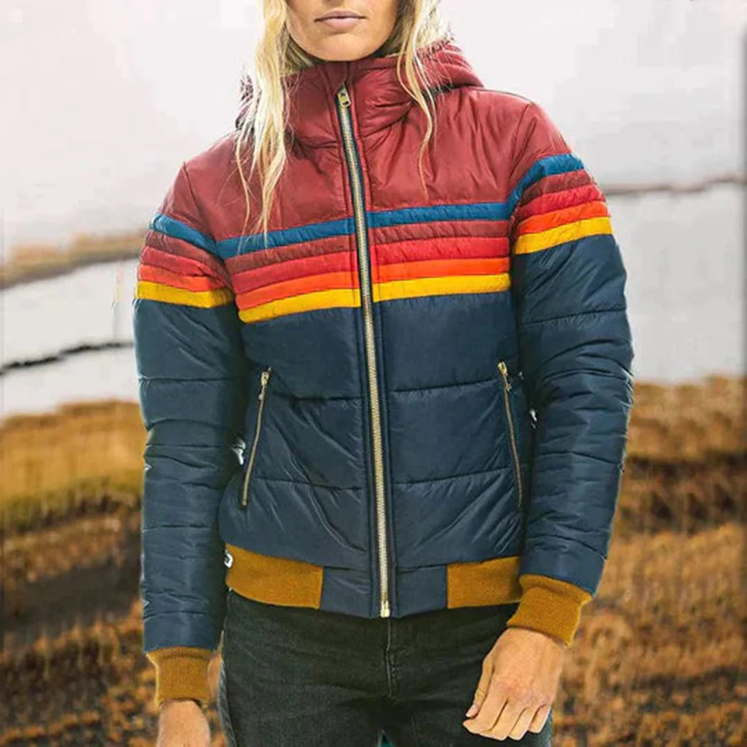 Winter Casual Stitching Kapuzen Langarmmantel
