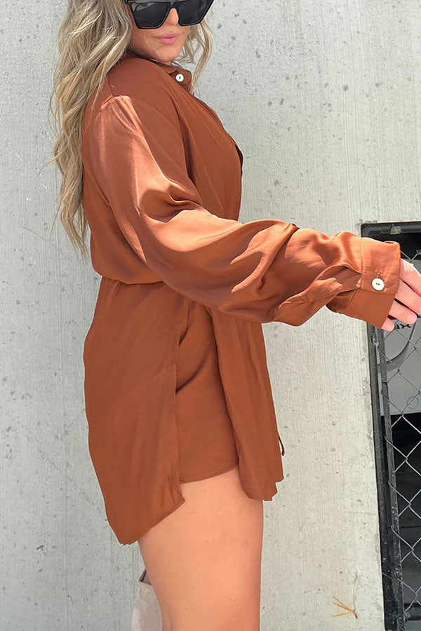 Ensemble chemise et short soyeux Kami