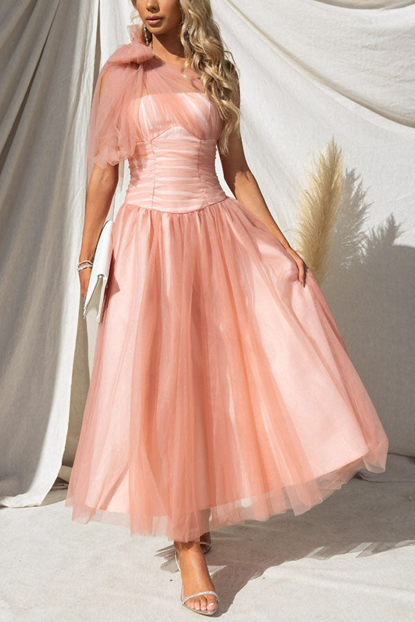 Robe de vos rêves - Robe longue asymétrique en tulle