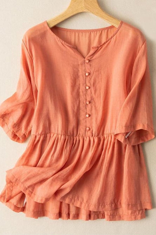 Kurzärmliges künstlerisches Retro-Top