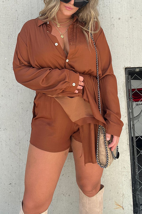 Ensemble chemise et short soyeux Kami