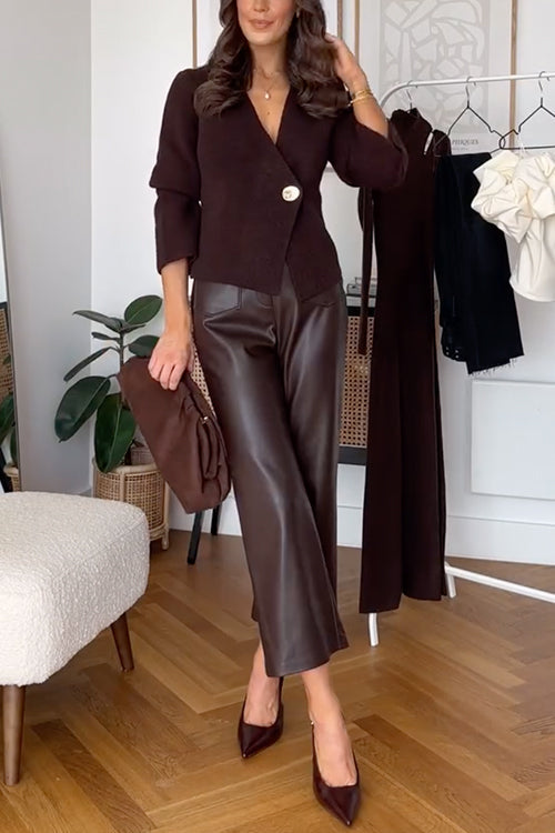 Schicke Strickjacke mit V-Ausschnitt und Knopfleiste