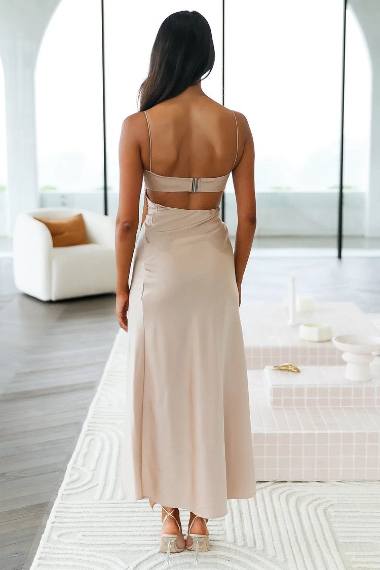 Satin Brautjungfern Party Maxikleider