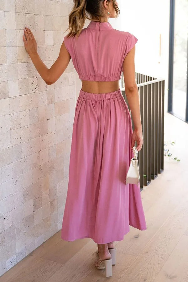 Light of My Life – Midi-Urlaubskleid mit Cut-Outs und Taschen an der Taille