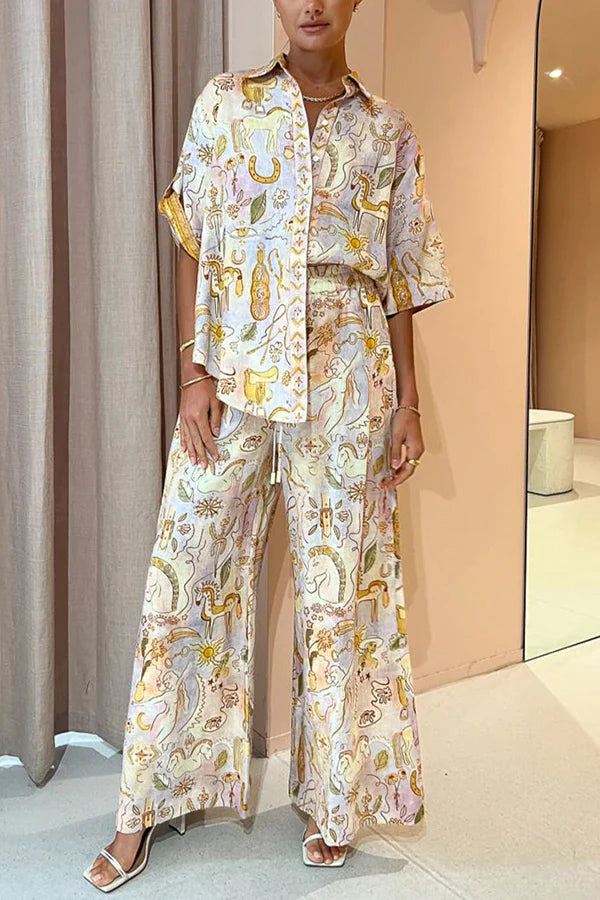 Schickes zweiteiliges Set mit Einhorn-Graffiti-Prints