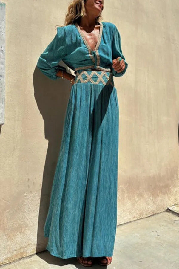 Lässige, lockere Hose im Resort-Stil mit Schlitz und elastischer Taille