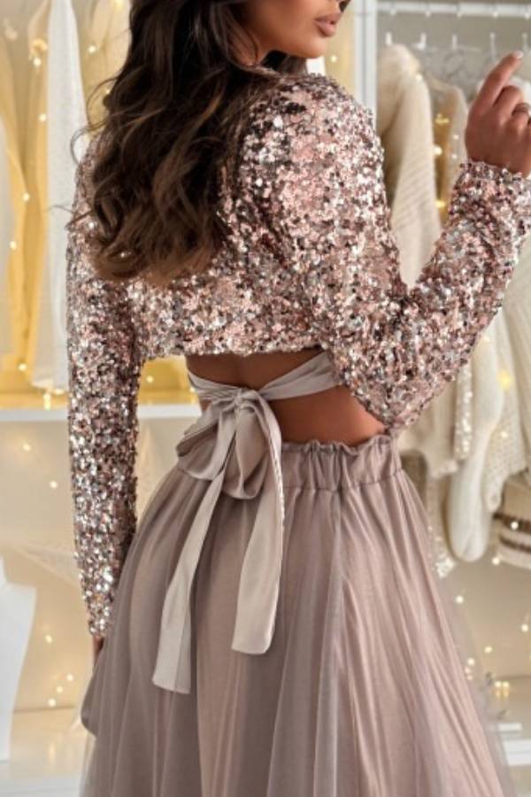 SALLY latte tulle skirt