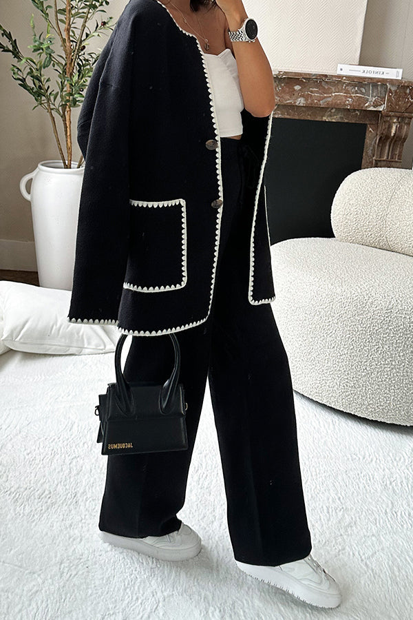 Marena Strickhose mit weitem Bein und Kordelzug in der elastischen Taille