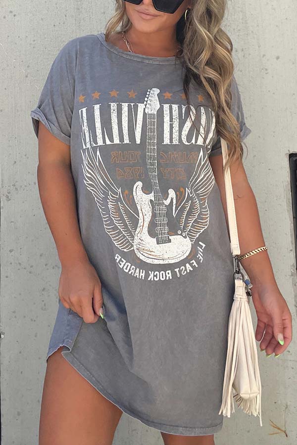 Nashville Mineral Washed T-Shirt-Kleid mit Grafik