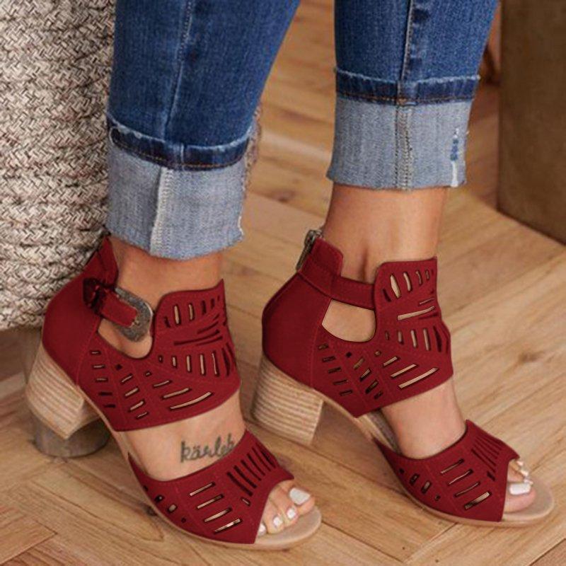 Blockabsatz Lässige & Vintage Sandalen Stiefel