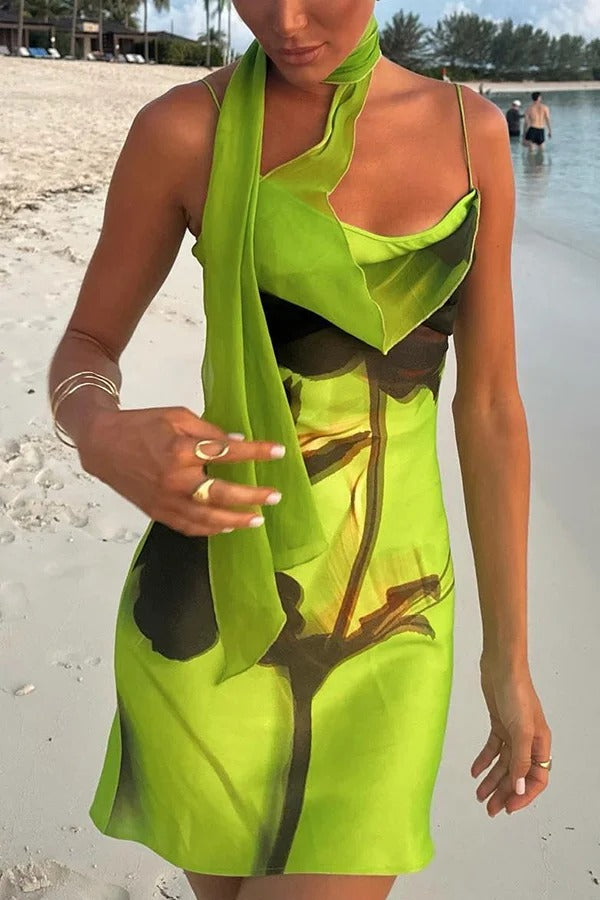 Fashion Zone Schulterfreies Stretch-Minikleid aus Kunstleder mit Schleife