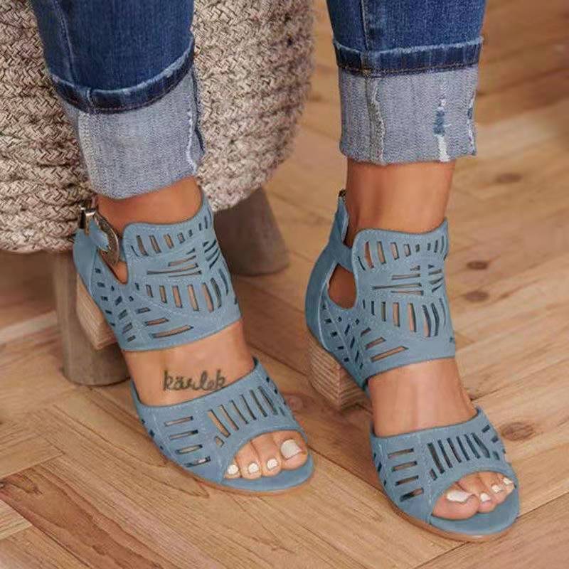 Blockabsatz Lässige & Vintage Sandalen Stiefel
