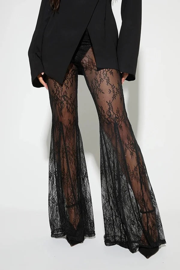 Fühlen Sie sich selbstbewusst und sexy, elastische Spitzenhose mit Fischschwanzsaum