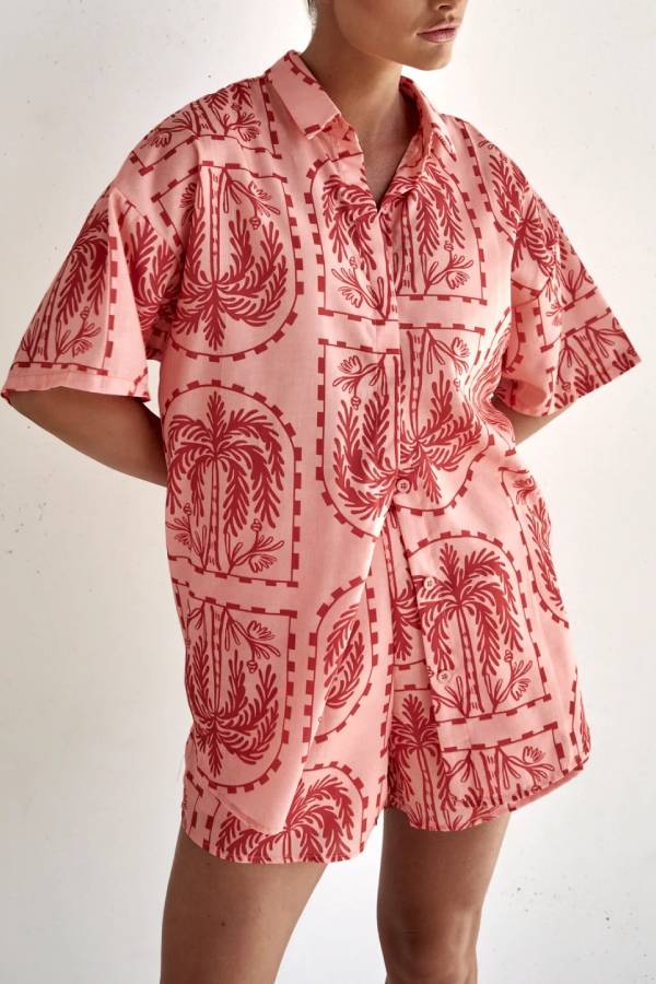 Ensemble ample cardigan à manches courtes