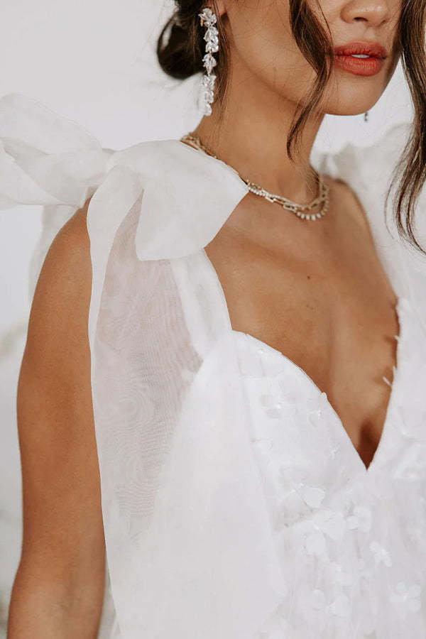 Robe courte en tulle et organza à fleurs Blooming Love