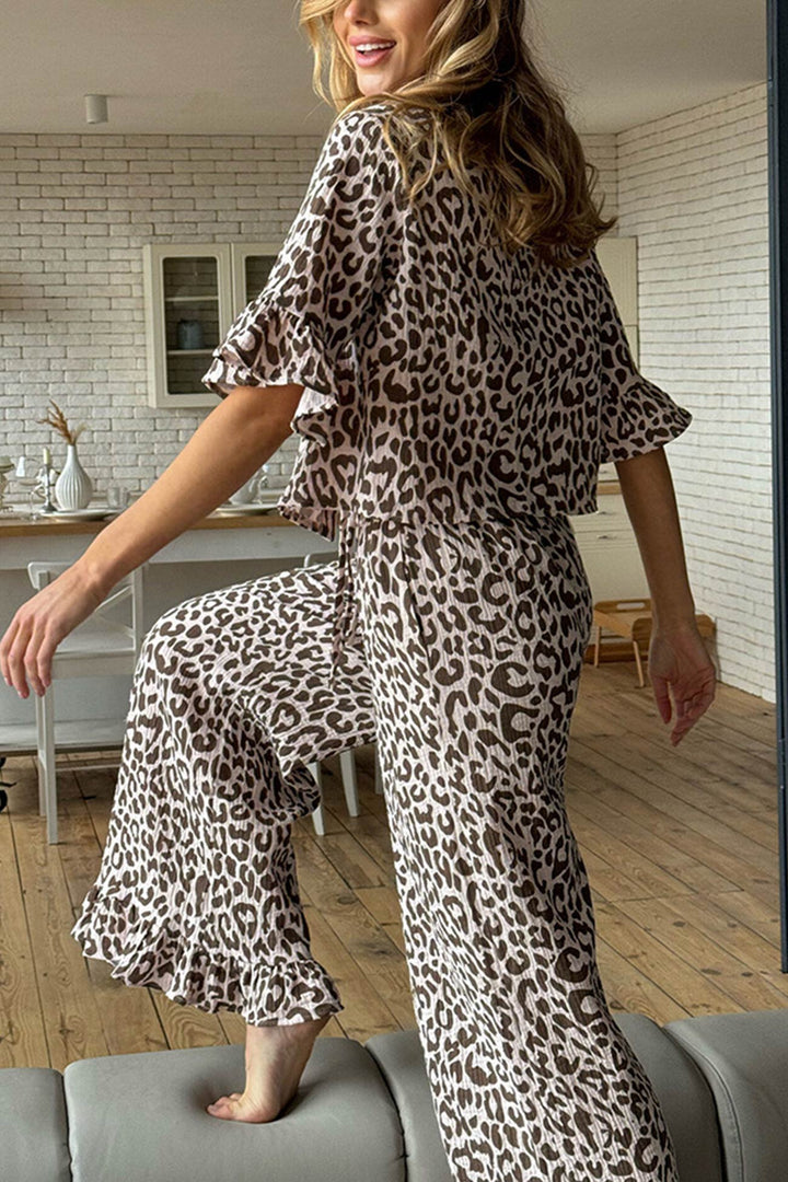 Bedrucktes Rüschenhemd zum Binden aus Baumwolle