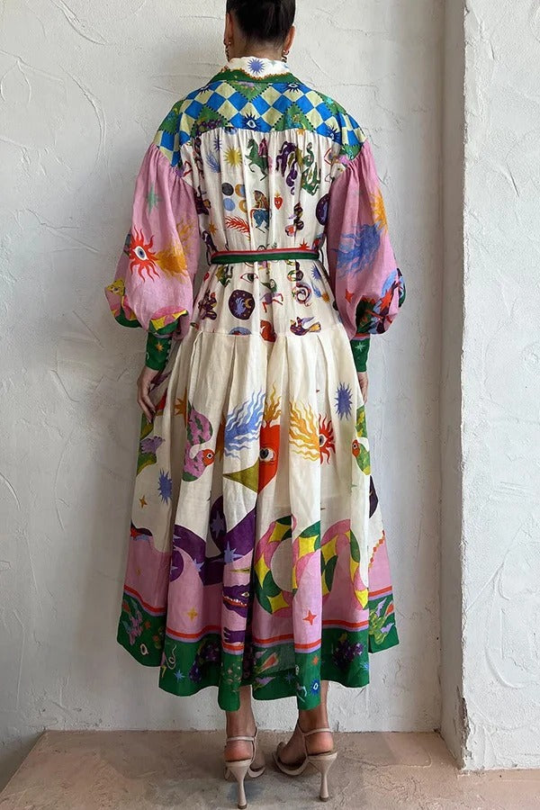 Plissiertes Maxikleid im Retro-Stil des französischen Hofes