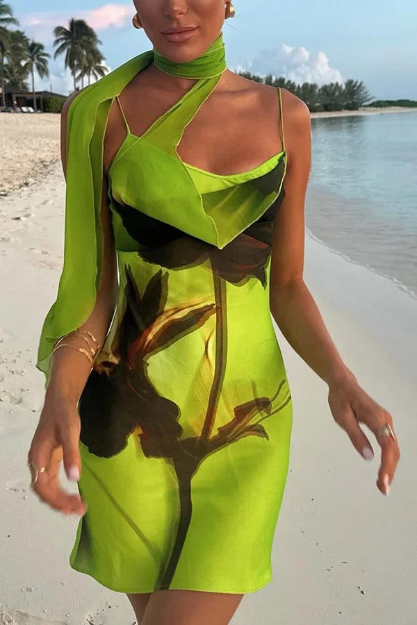 Fashion Zone Schulterfreies Stretch-Minikleid aus Kunstleder mit Schleife